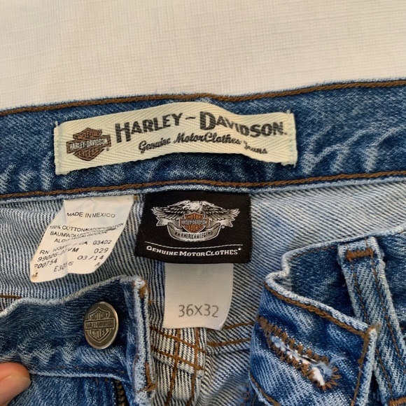 VTG Harley-Davidson Genuine MotorClothes Men’s Jeans Sz 36x32 41”Length Dad Jean - Picture 6 of 11
